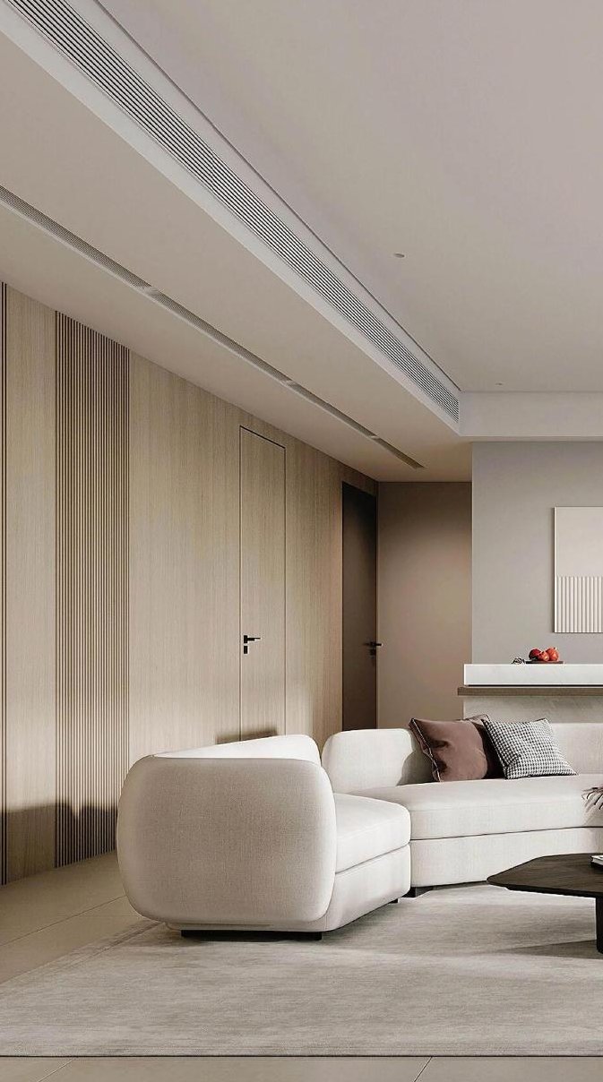 Açık ahşap çıta panel salon